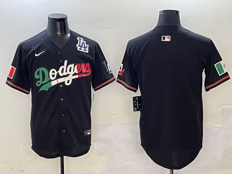Men Los Angeles Dodgers Blank Black Mexico Second generation Nike 2025 MLB Jersey style 5